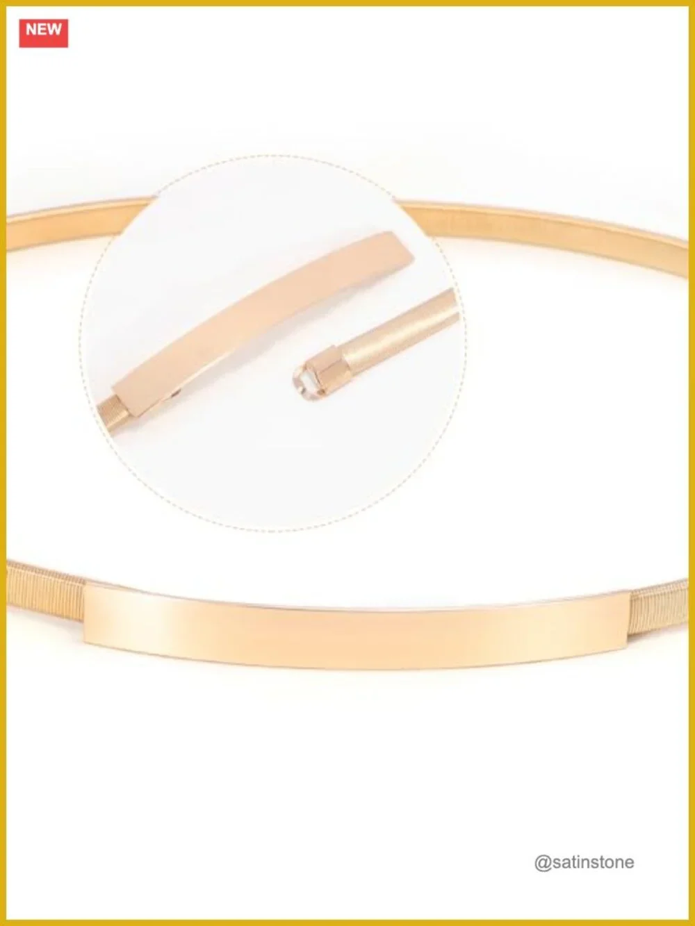 Skinny Metal Cinch Belt for Dress Stretch Thin Waist Belt Women